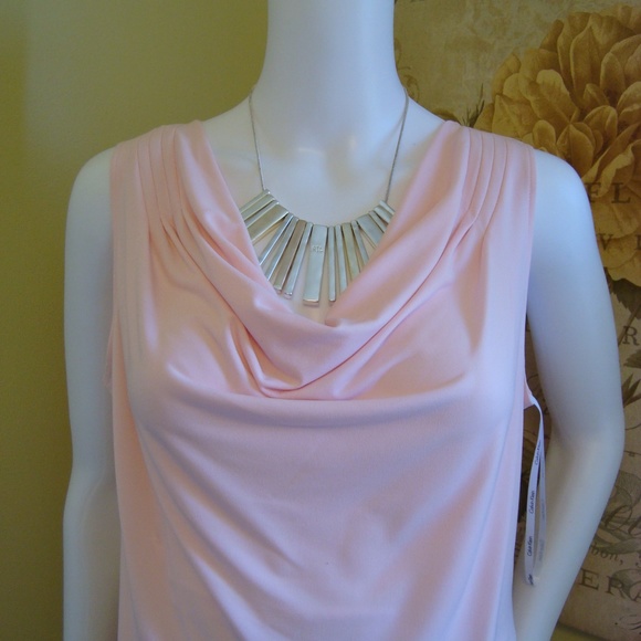 Calvin Klein Sleeveless Blouse in Baby Pink - Picture 5 of 5